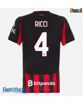 AC Milan Samuele Ricci #4 Tricou Fotbal Replică 2025-26 Femei Acasa